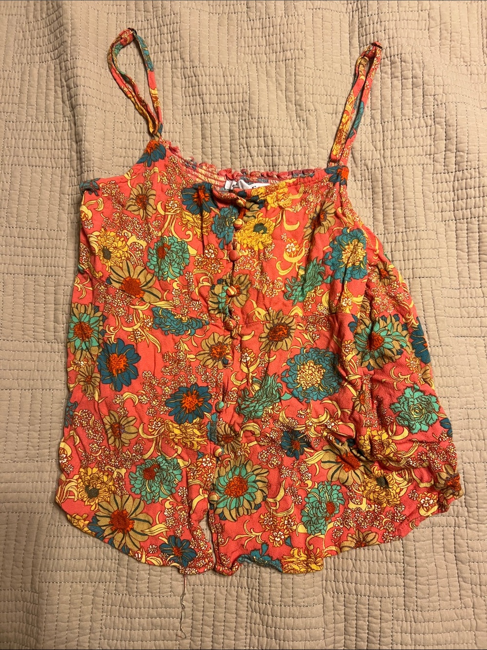 O'Neill Coral Floral Spaghetti Strap Cami
